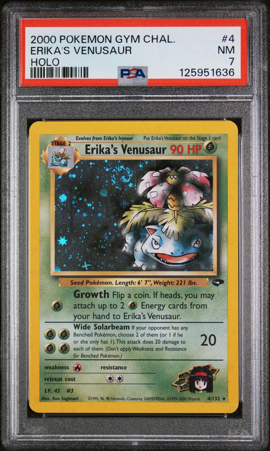2000 Pokemon Gym Challenge Erika's Venusaur Holo 4/132 PSA 7