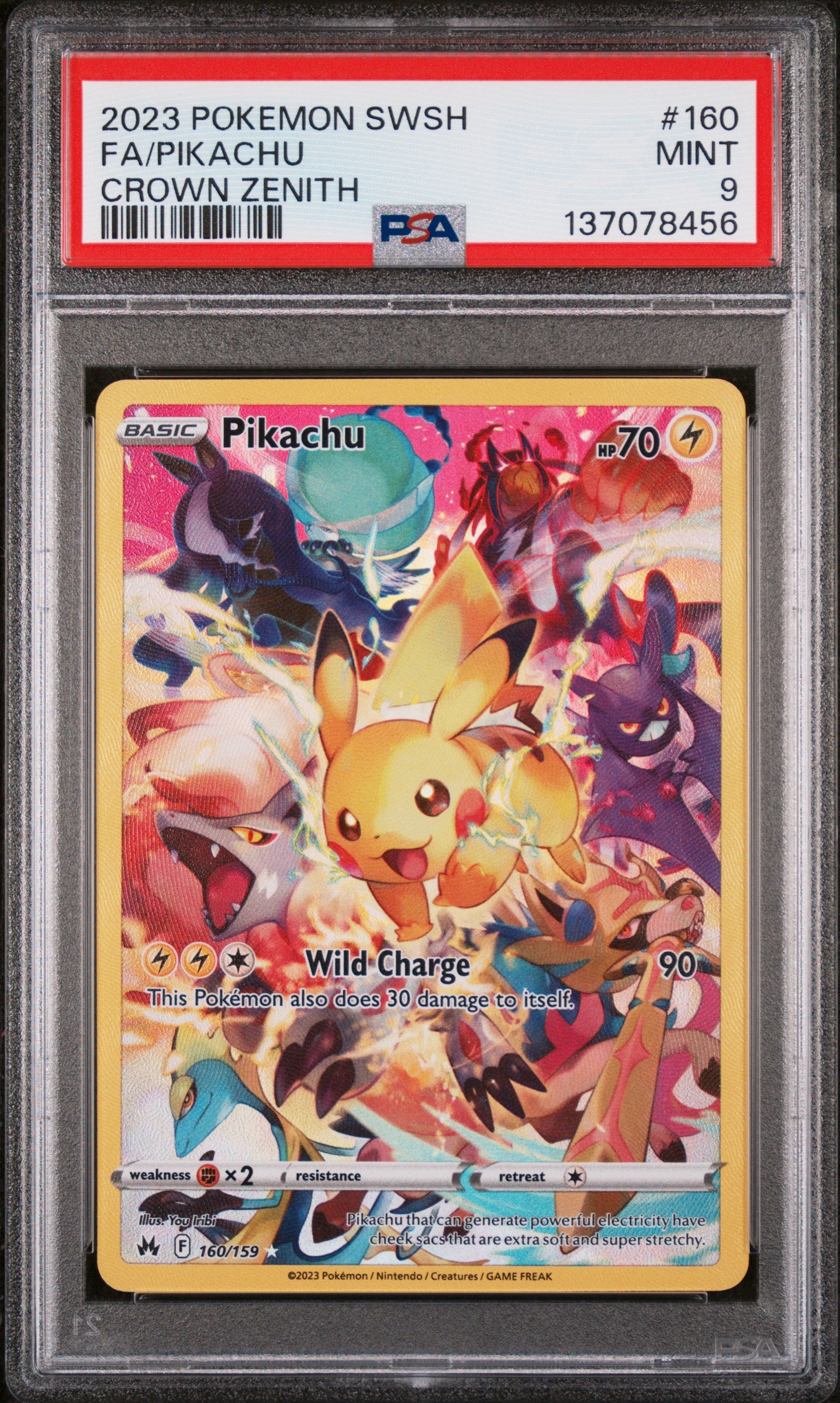 2023 Pokemon Sword Shield Crown Zenith Pikachu 160/159 PSA 9