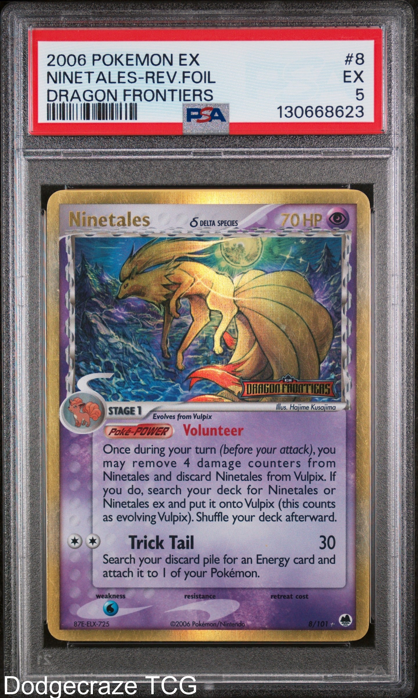 2006 Pokemon Dragon Frontiers Ninetales Reverse Holo 8/101 PSA 5