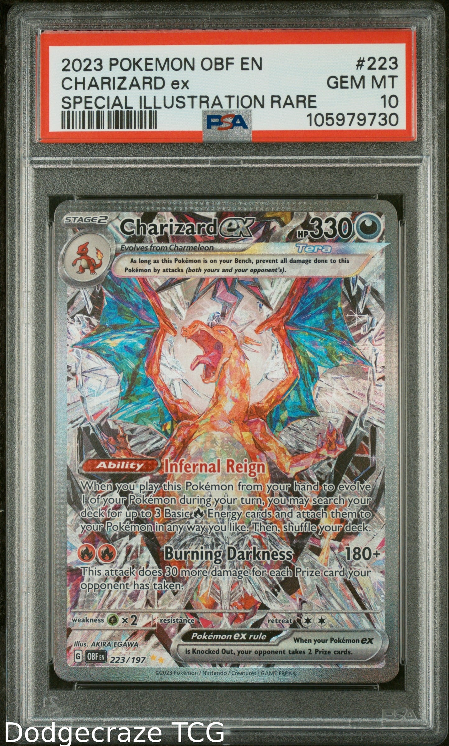 2023 Pokemon Charizard EX Special Illustration Rare 223/197 PSA 10