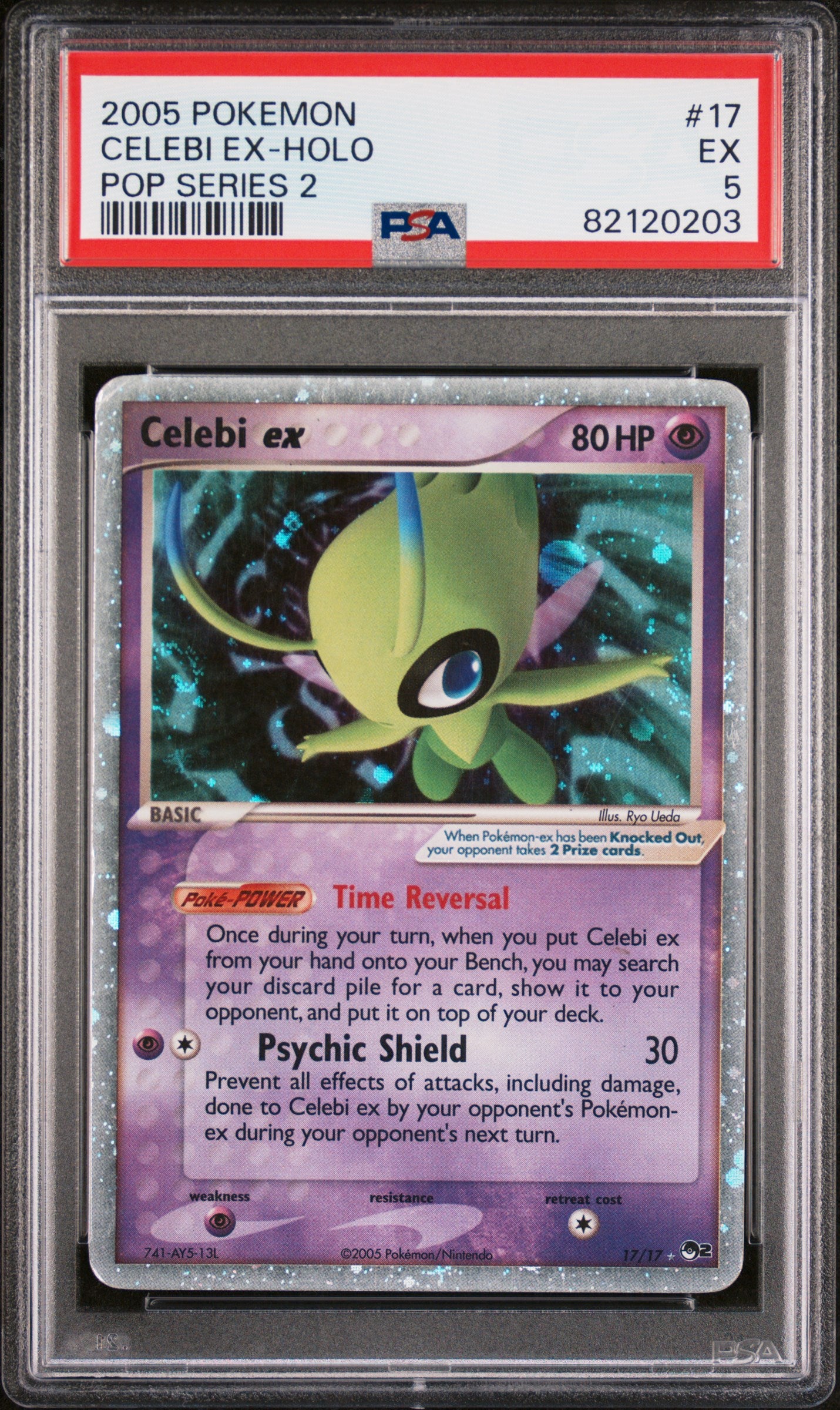 2005 Pokemon Pop 2 Celebi EX Holo 17 PSA 5