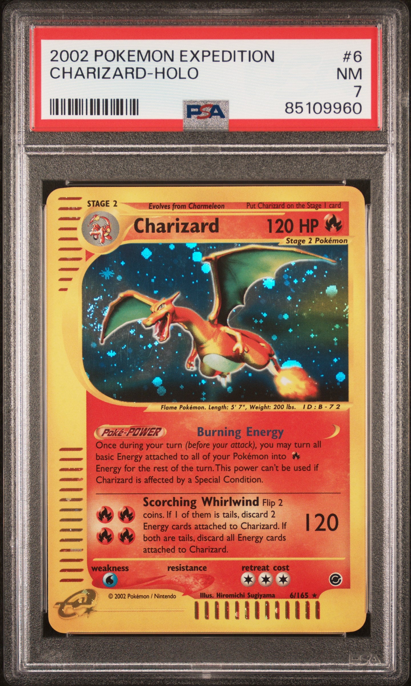 2002 Pokemon Expedition Charizard Holo 6/165 PSA 7