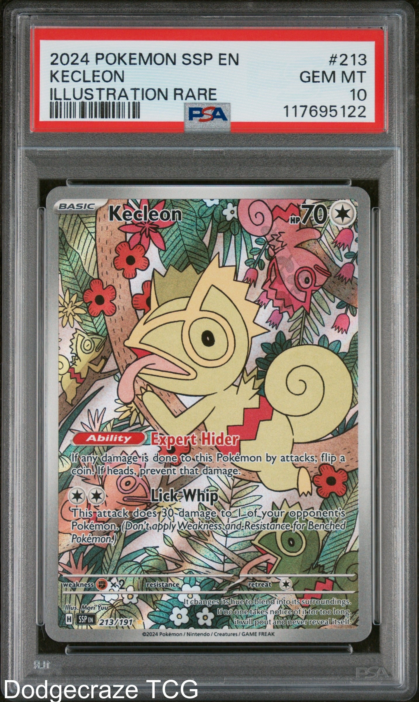 2024 Pokemon Ssp En Surging Sparks Kecleon Illustration Rare 213/191 PSA 10