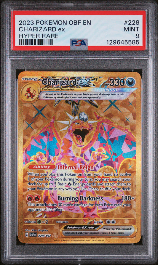 2023 Pokemon Obf En-obsidian Flames Charizard EX Hyper Rare 228/197 PSA 9