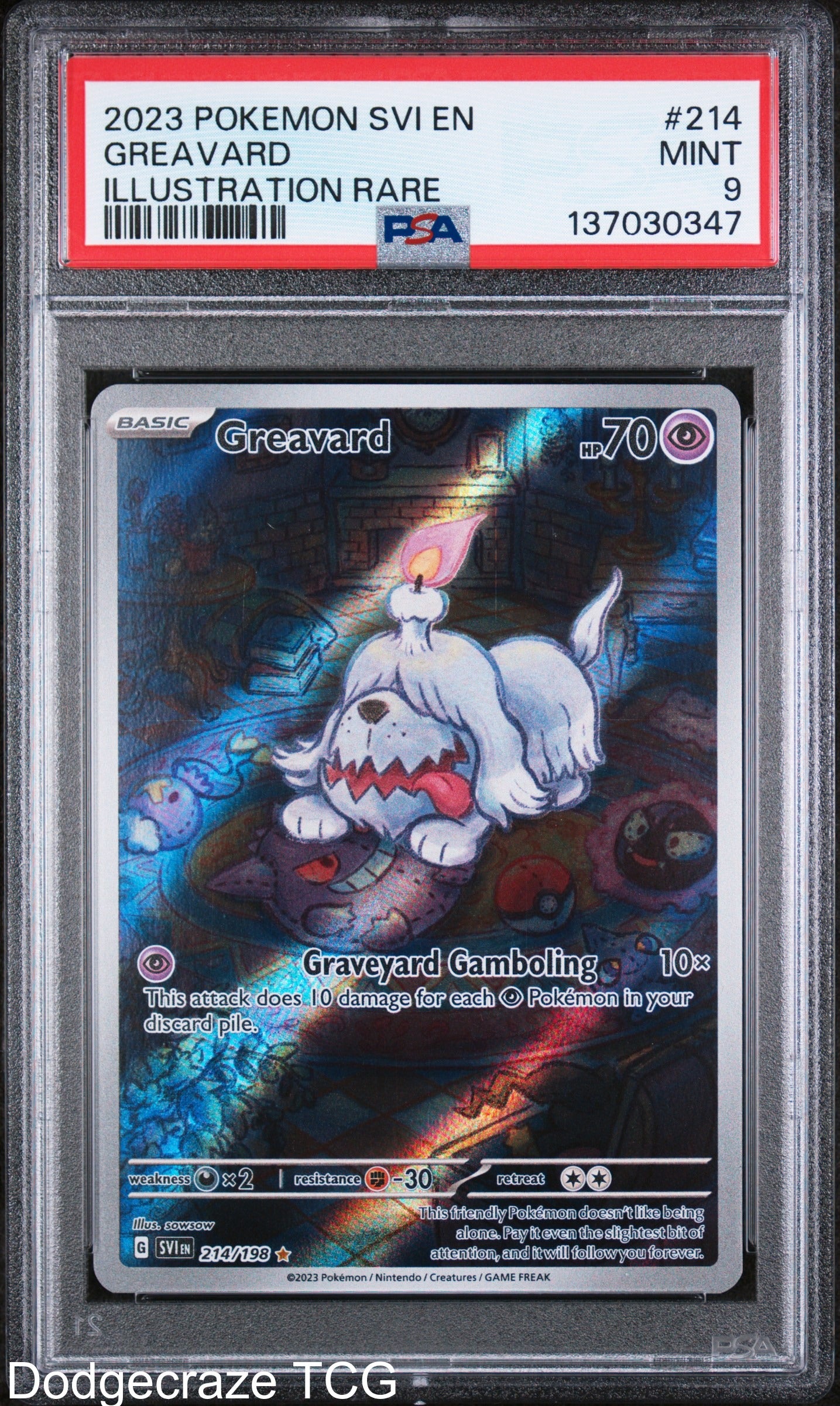 2023 Pokemon Svi En-scarlet & Violet Greavard Illustration Rare 214 PSA 9