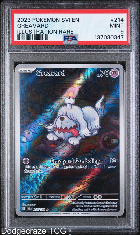 2023 Pokemon Svi En-scarlet & Violet Greavard Illustration Rare 214 PSA 9