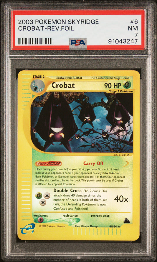 2003 Pokemon Skyridge Crobat Reverse Holo 6/144 PSA 7