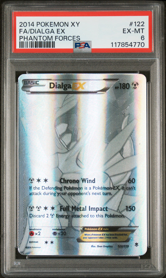 2014 Pokemon Phantom Forces Dialga EX 122/119 PSA 6
