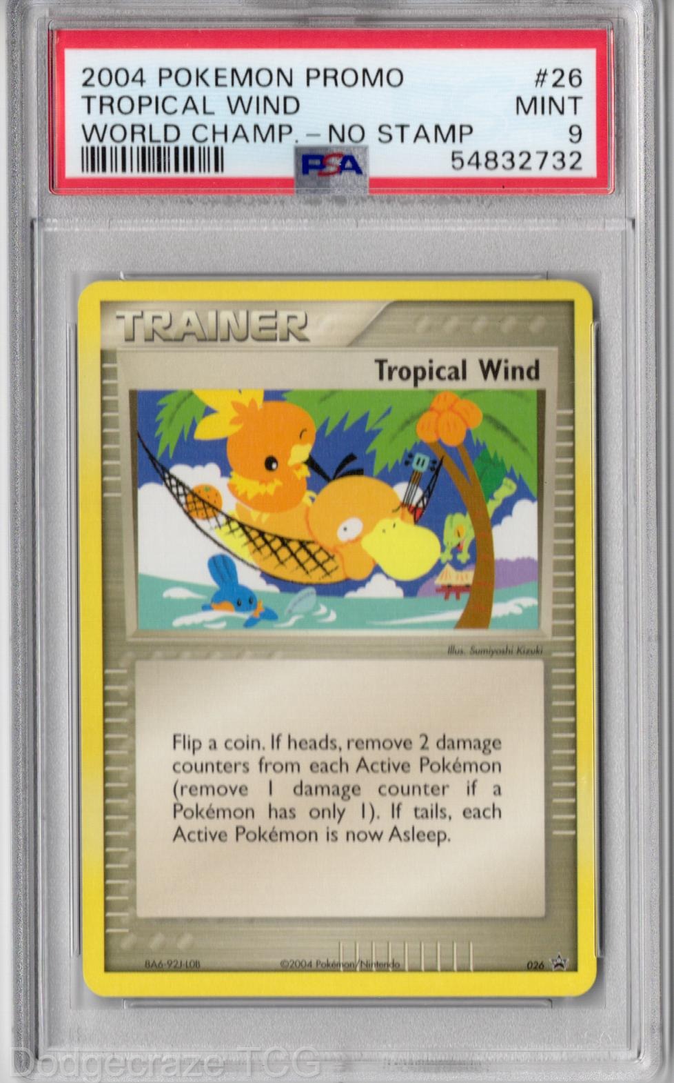 2004 Pokemon World Championships Promo Tropical Wind No Stamp 26 PSA 9