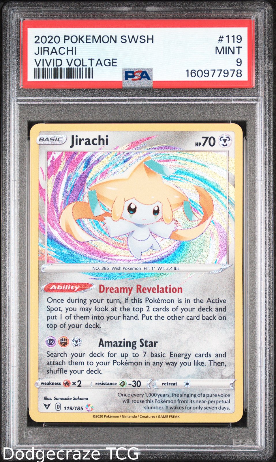 2020 Pokemon Vivid Voltage Jirachi 119/185 PSA 9