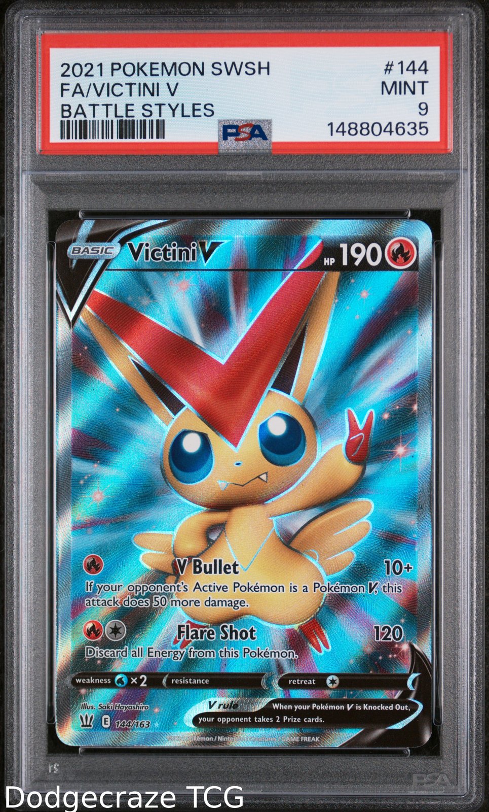2021 Pokemon Battle Styles Victini V 144/163 PSA 9