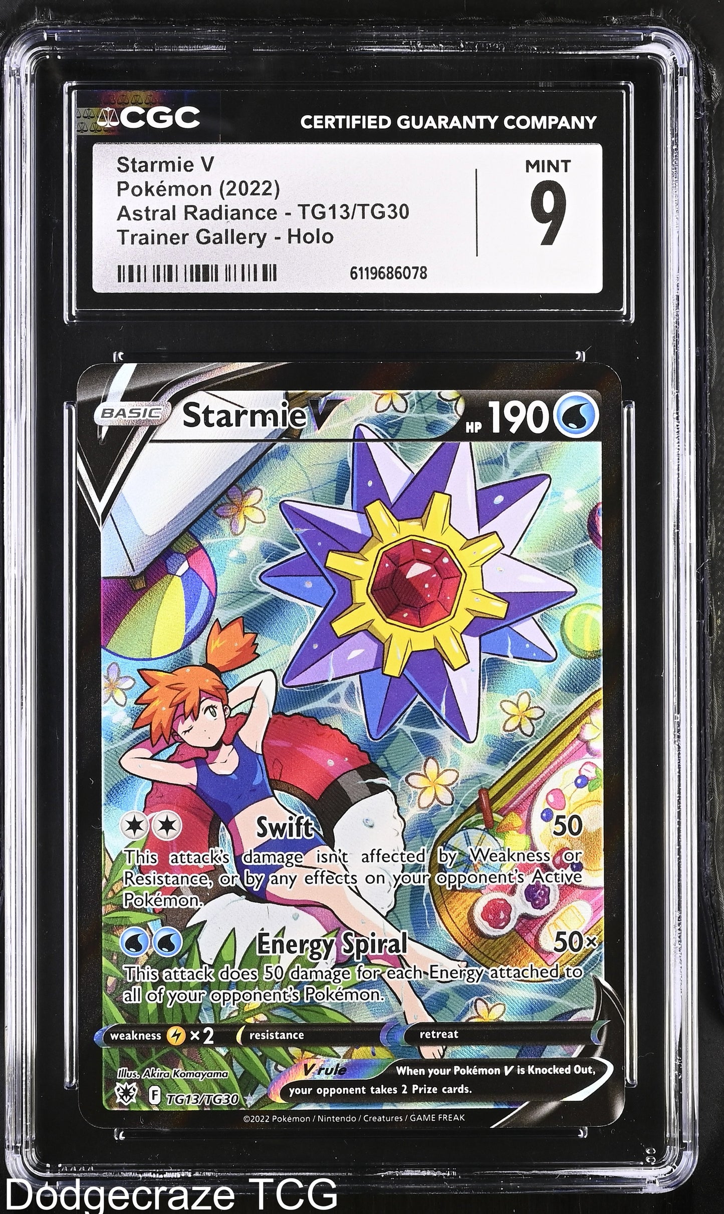 2022 Pokemon Astral Radiance Starmie V Trainer Gallery Holo TG13/TG30 CGC 9 Mint