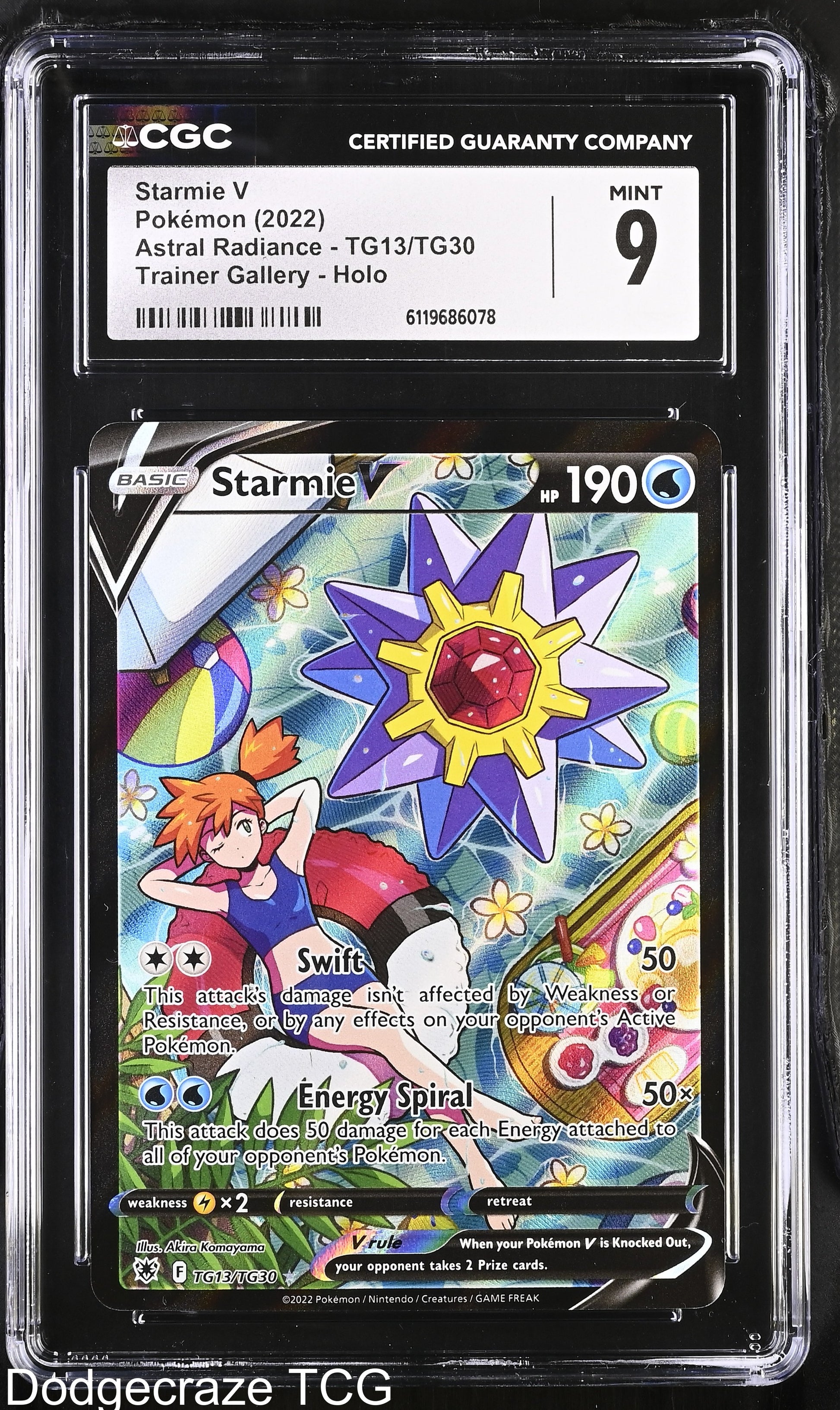 2022 Pokemon Astral Radiance Starmie V Trainer Gallery Holo TG13/TG30 CGC 9 Mint