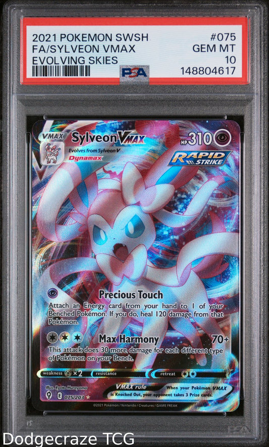 2021 Pokemon Evolving Skies Sylveon Vmax 075/203 PSA 10