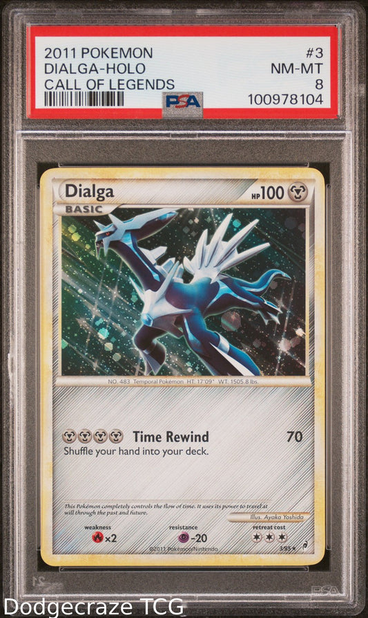 2011 Pokemon Call Of Legends Dialga Holo 3/95 PSA 8