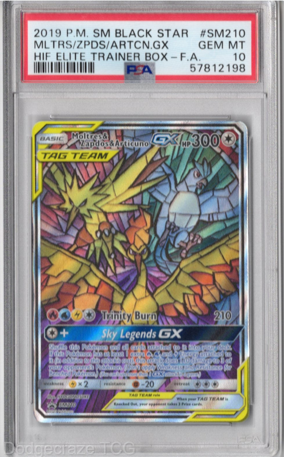 2019 Pokemon Moltres & Zapdos & Articuno Gx Hidden Fates ETB SM210/68 PSA 10