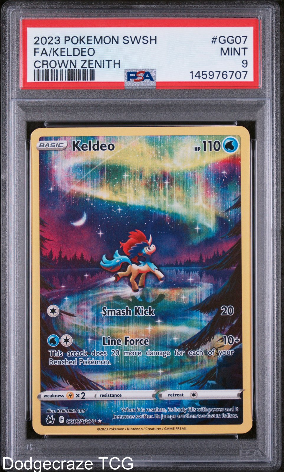2023 Pokemon Sword Shield Crown Zenith Keldeo GG07/GG70 PSA 9