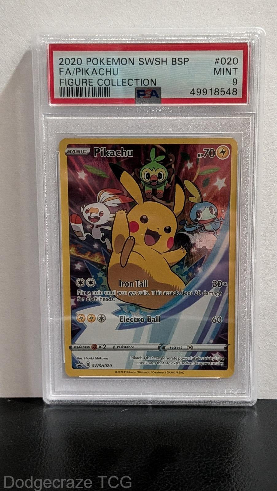 2020 Pokemon Swsh Black Star Promo Pikachu Figure Collection 020 PSA 9