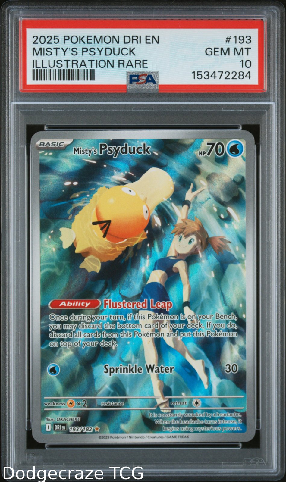 2025 Pokemon Misty's Psyduck Illustration Rare 193/182 PSA 10