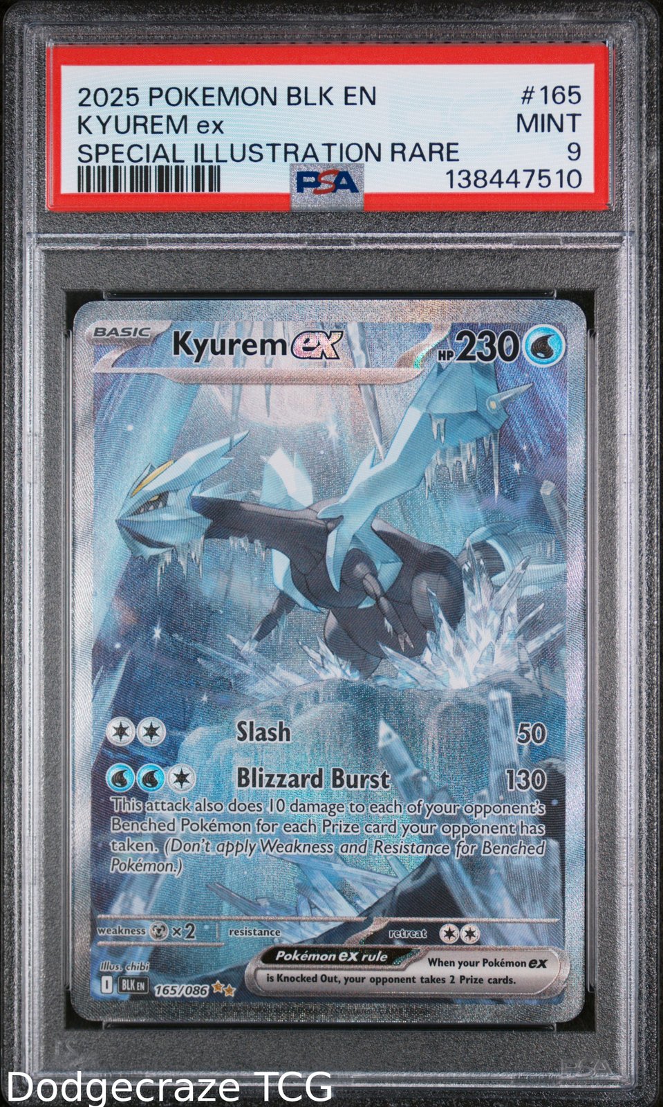 2025 Pokemon Black Bolt Kyurem EX Special Illustration Rare 165/086 PSA 9