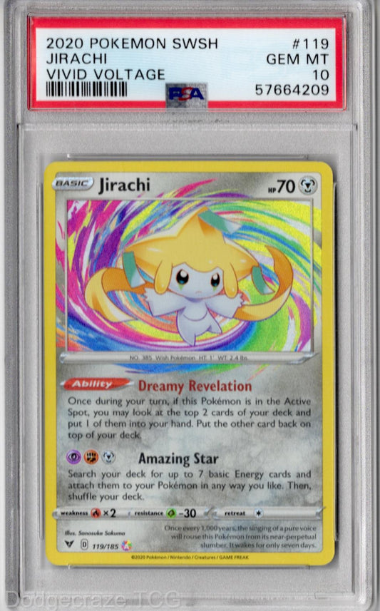 2020 Pokemon Vivid Voltage Jirachi 119/185 PSA 10