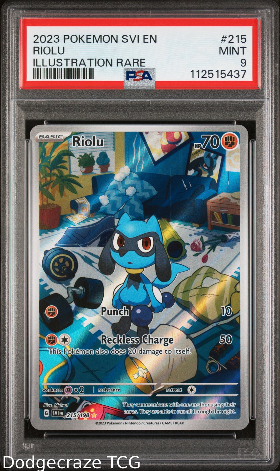 2023 Pokemon Svi En-Scarlet & Violet Riolu Illustration Rare 215 PSA 9