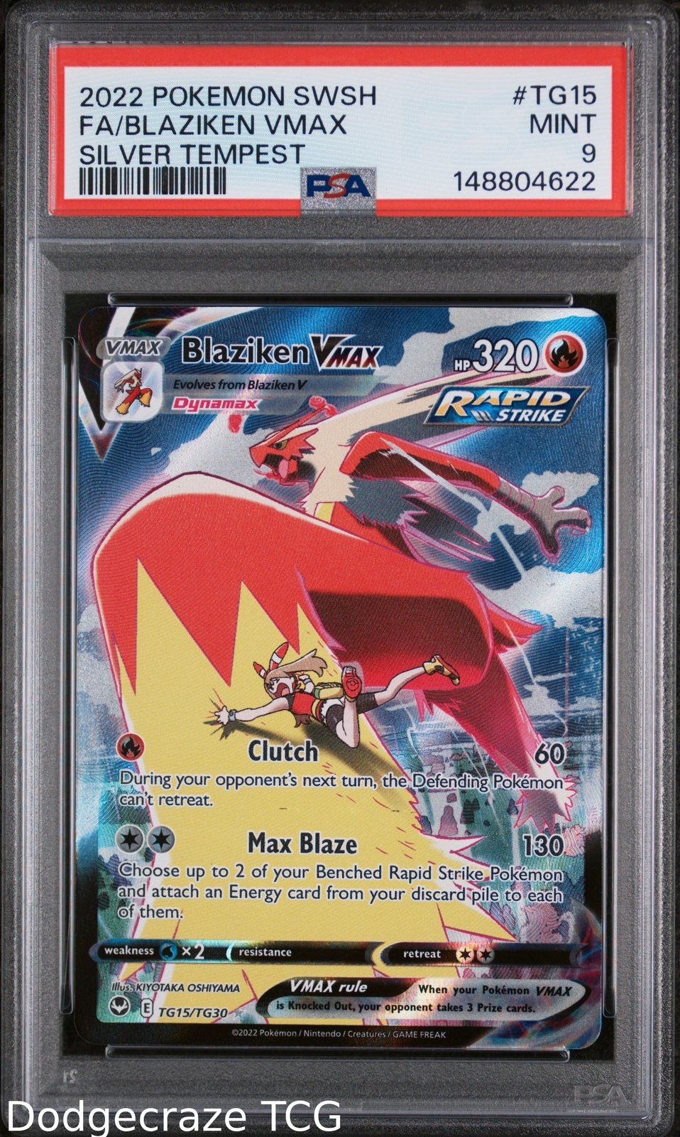 2022 Pokemon Silver Tempest Blaziken Vmax TG15/TG30 PSA 9