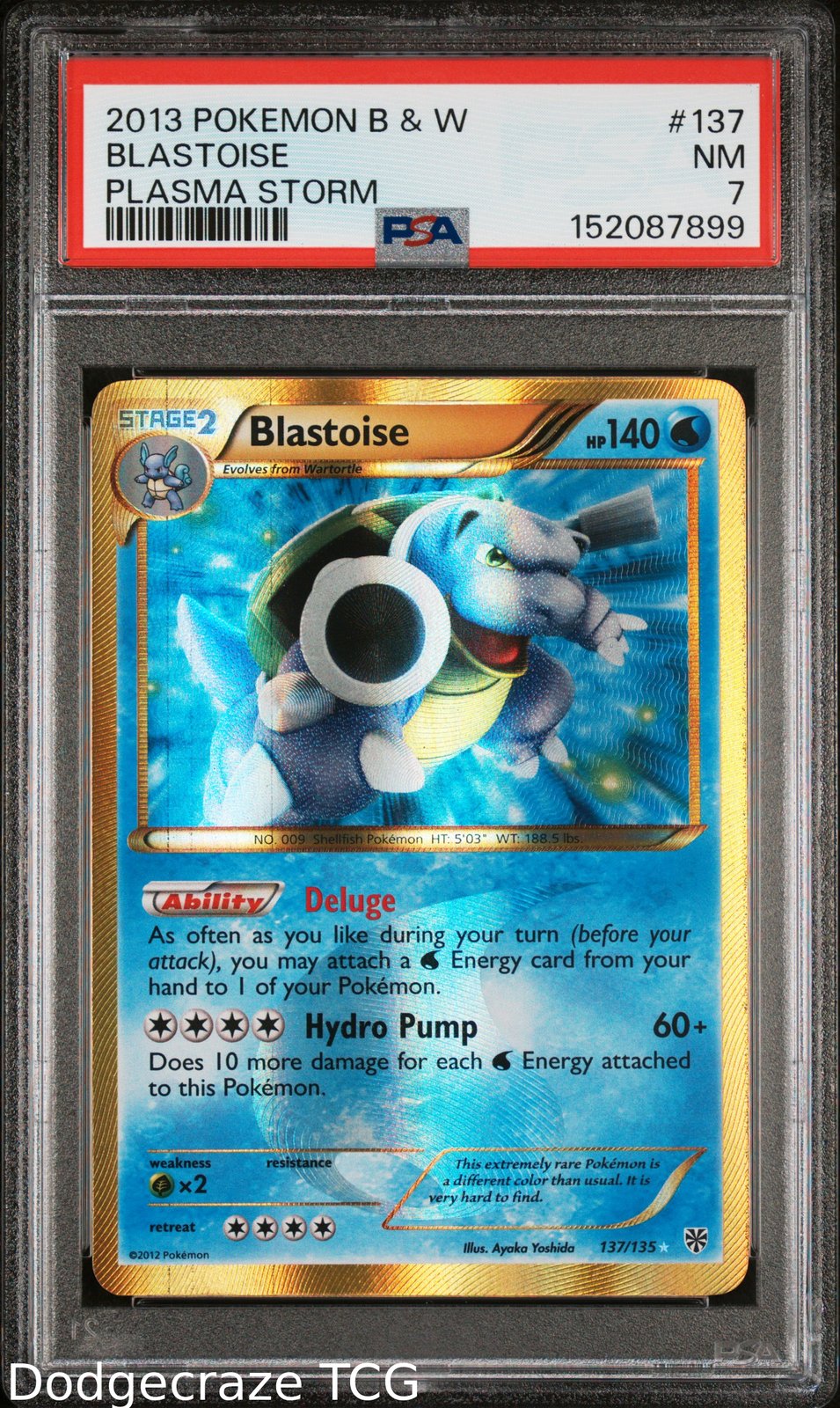 2013 Pokemon Plasma Storm Blastoise 137/135 PSA 7