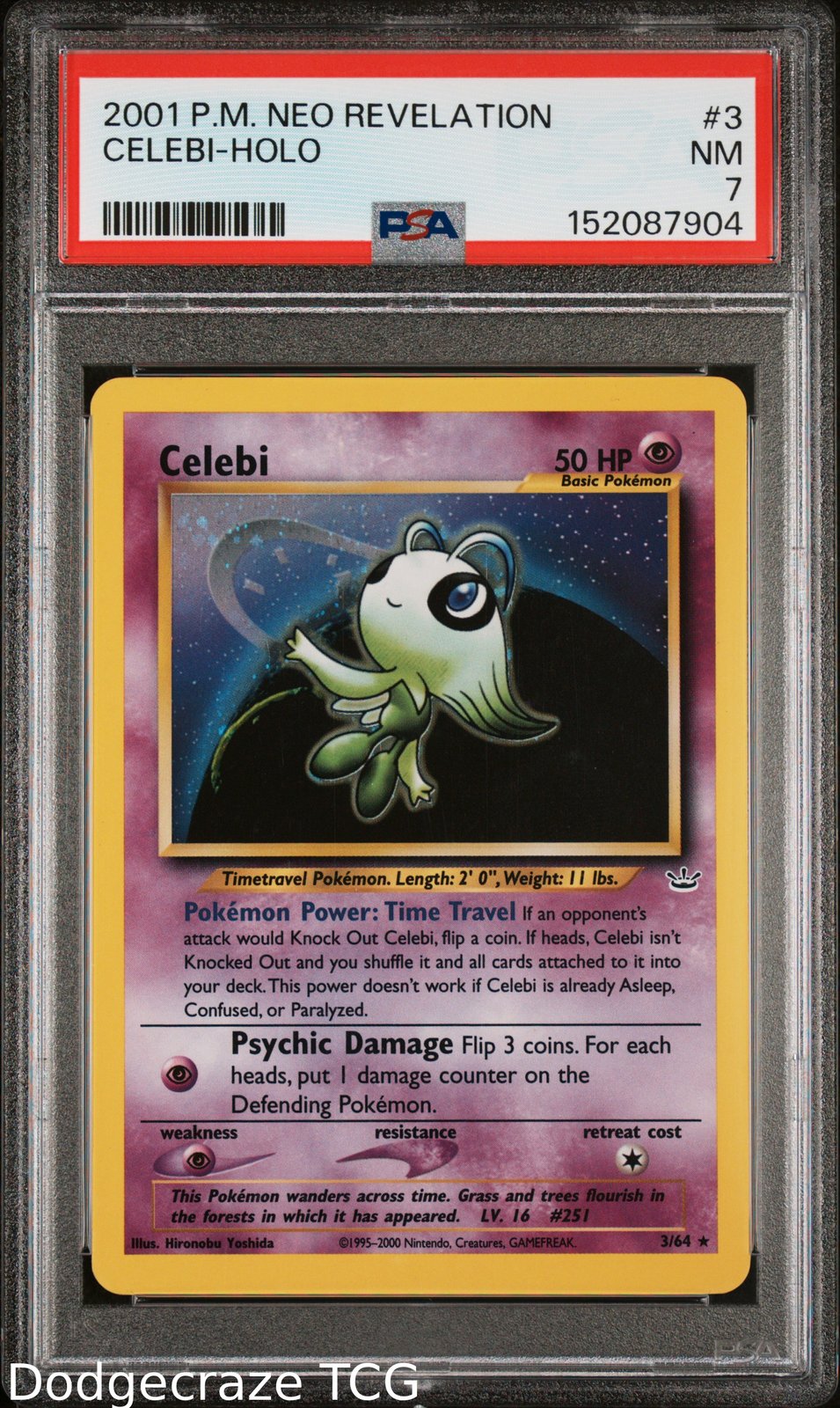 2001 Pokemon Neo Revelation Celebi Holo 3/64 PSA 7