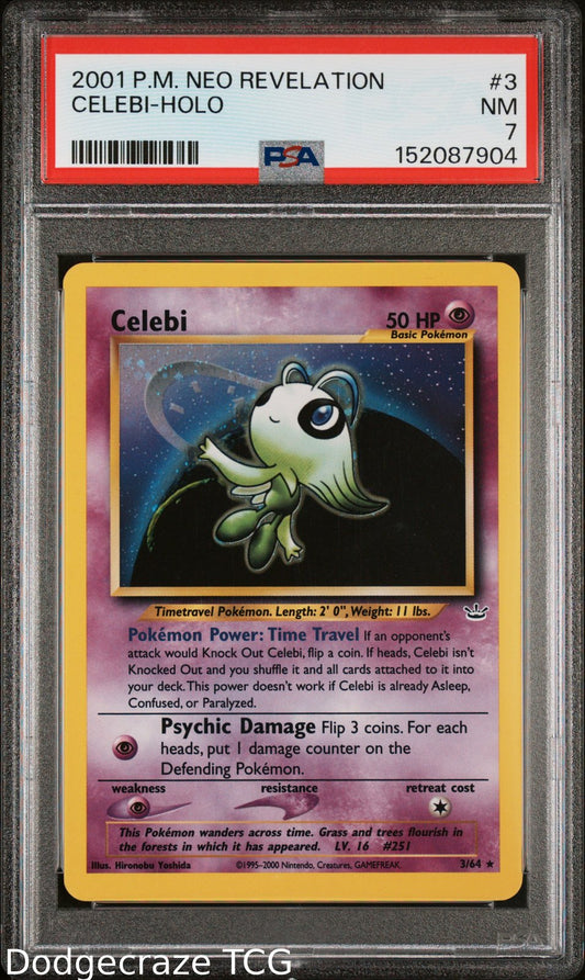 2001 Pokemon Neo Revelation Celebi Holo 3/64 PSA 7