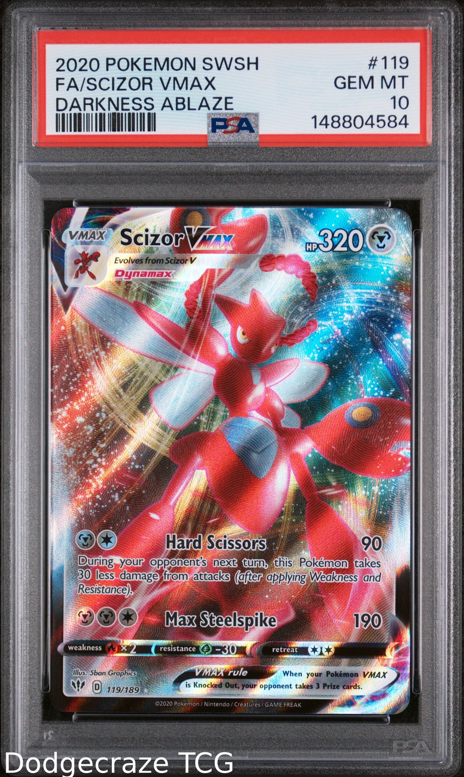 2020 Pokemon Darkness Ablaze Scizor Vmax 119/189 PSA 10