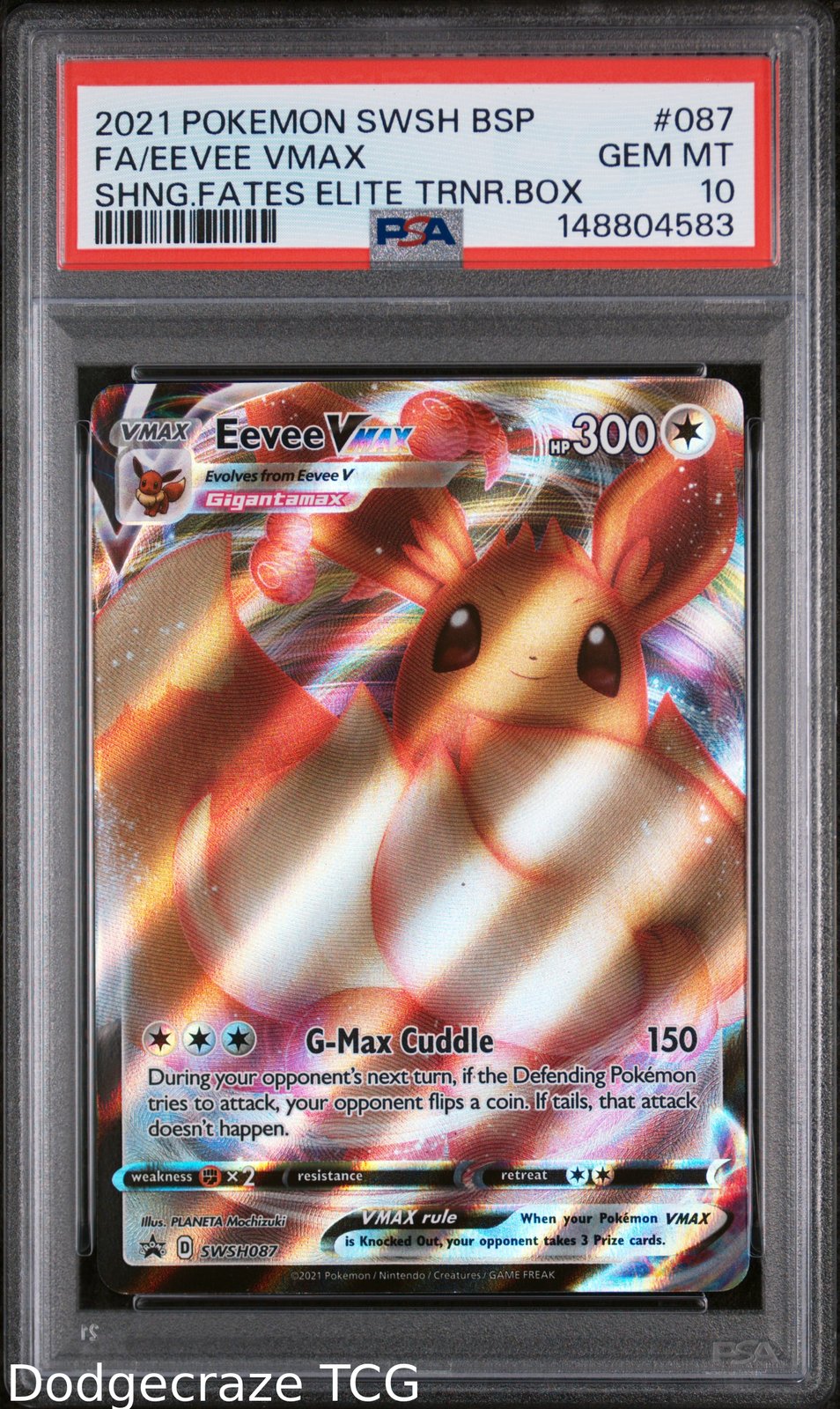 2021 Pokemon Eevee Vmax Shining Fates Elite Trainer Box 087/072 PSA 10