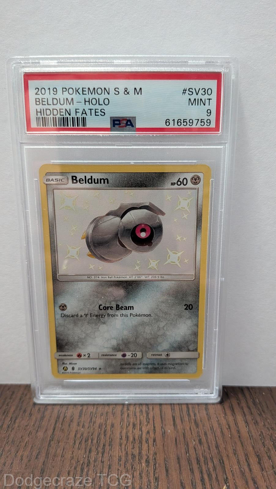 2019 Pokemon Hidden Fates Beldum Holo SV30/SV94 PSA 9