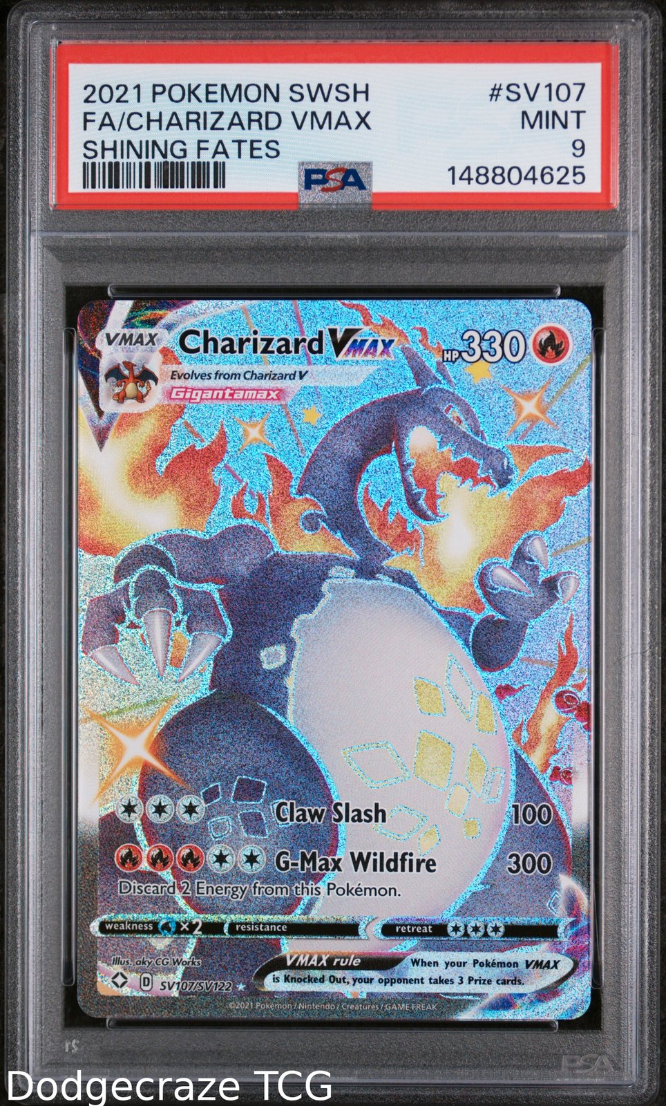 2021 Pokemon Shining Fates Charizard Vmax SV107/072 PSA 9