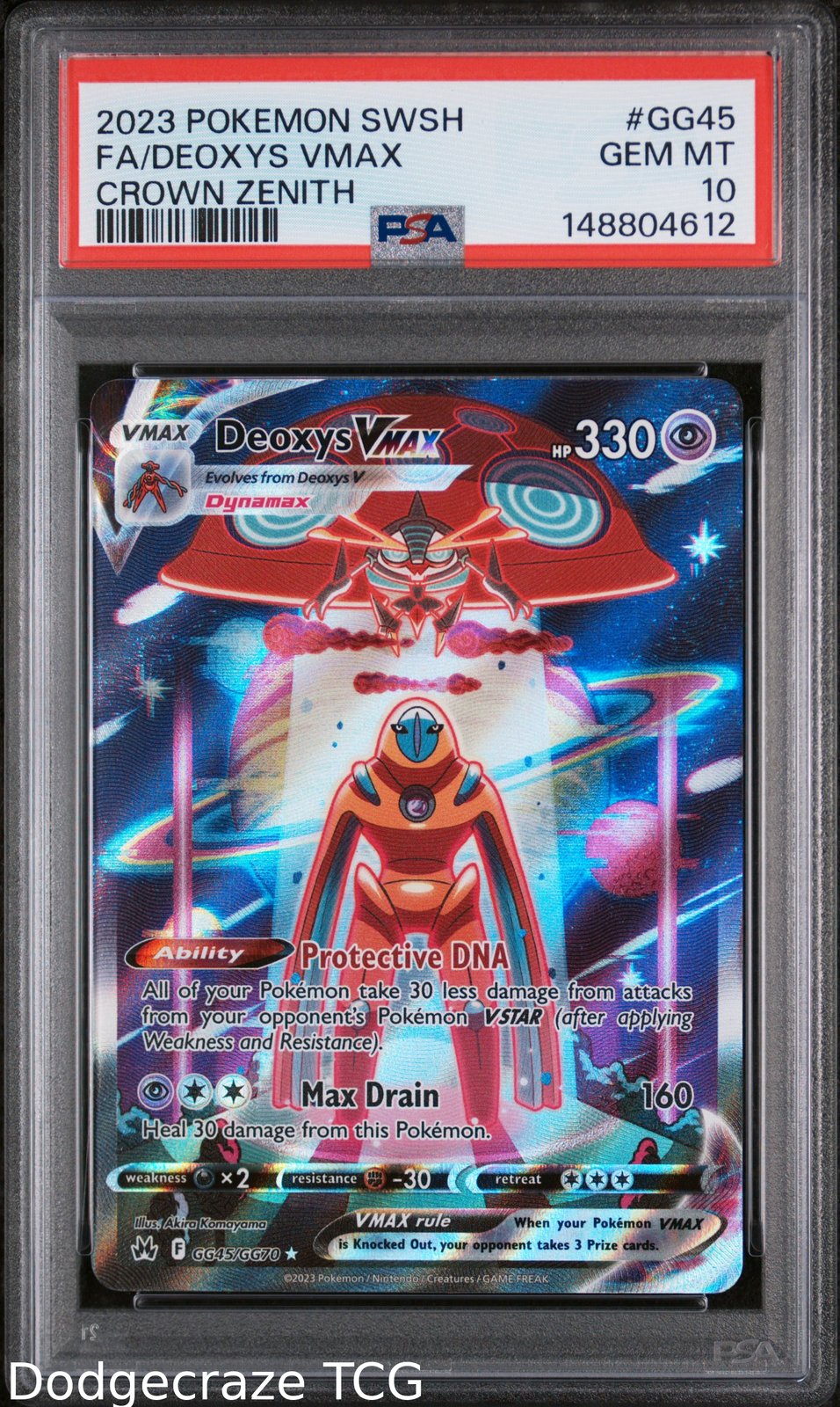 2023 Pokemon Sword Shield Crown Zenith Deoxys Vmax GG45/GG70 PSA 10