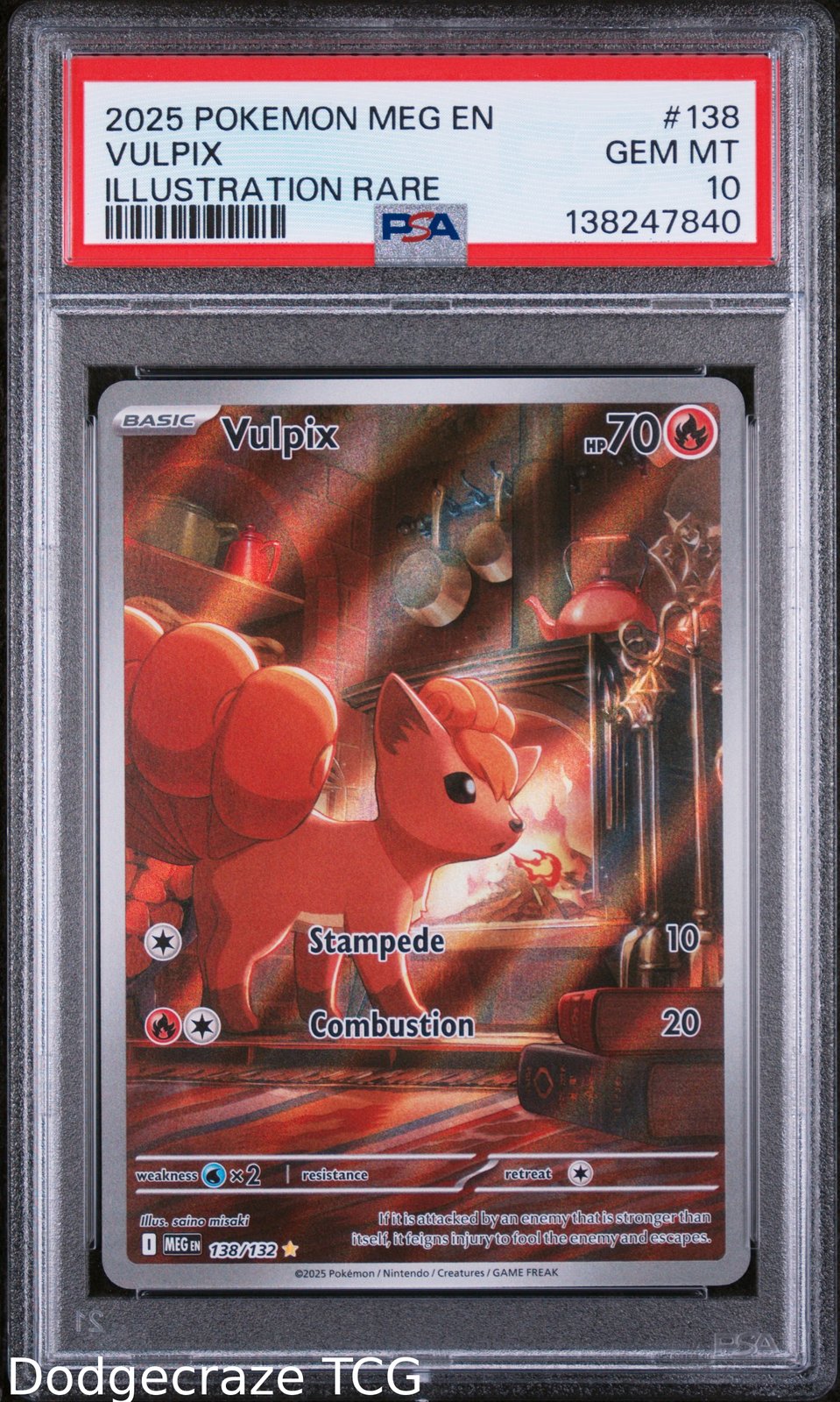 2025 Pokemon Mega Evolution Vulpix Illustration Rare 138/132 PSA 10