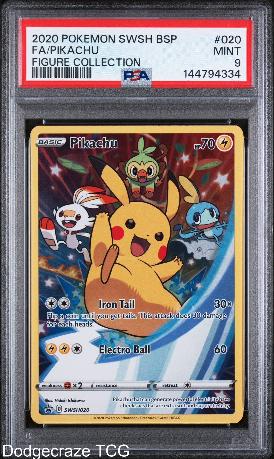 2020 Pokemon Swsh Black Star Promo Pikachu Figure Collection 020 PSA 9