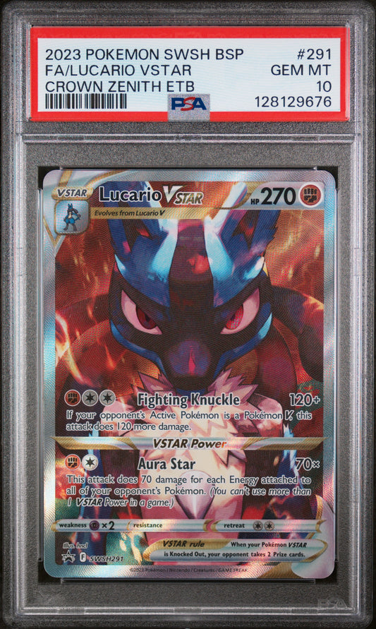2023 Pokemon Lucario Vstar Crown Zenith Elite Trainer Box 291/159 PSA 10
