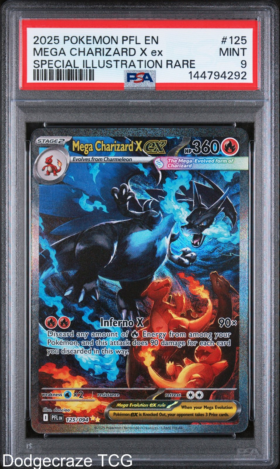2025 Pokemon Mega Charizard X EX Special Illustration Rare 125/094 PSA 9