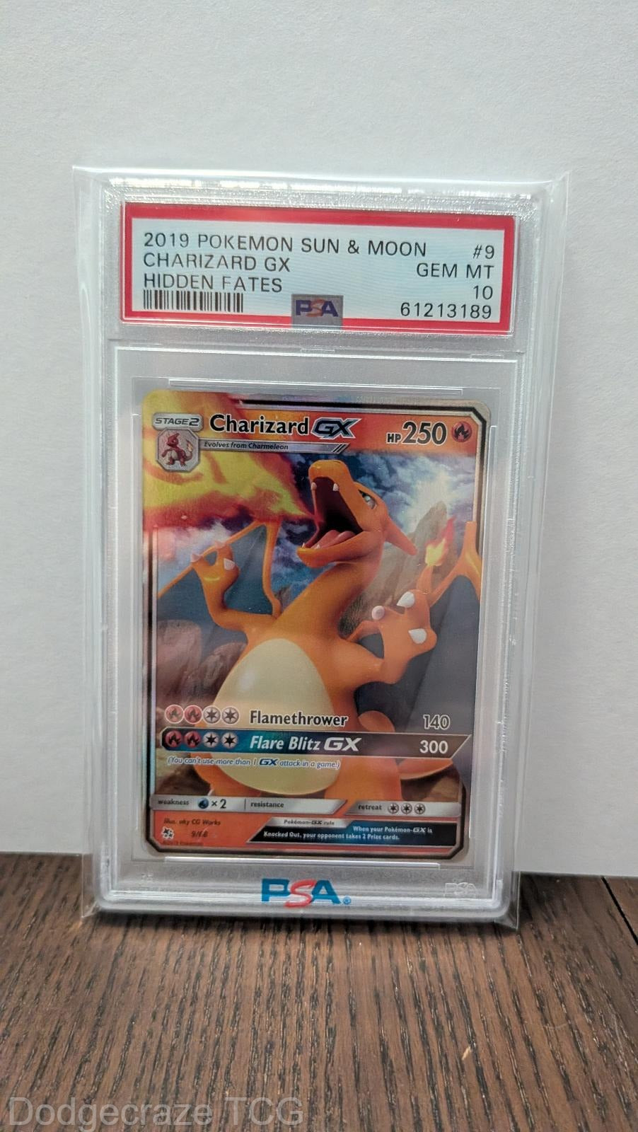 2019 Pokemon Hidden Fates Charizard Gx 9/68 PSA 10
