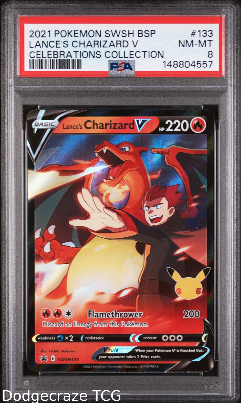 2021 Pokemon Lance's Charizard V Celebrations Collection 133 PSA 8