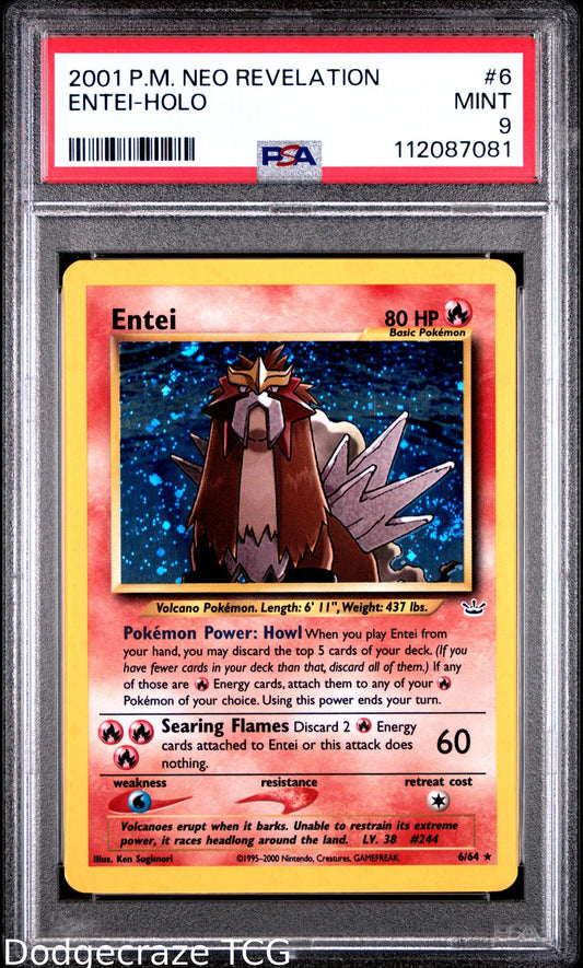 2001 Pokemon Neo Revelation Entei Holo 6/64 PSA 9