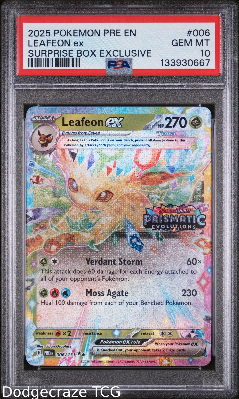 2025 Pokemon Leafeon EX Surprise Box Exclusive 006/131 PSA 10