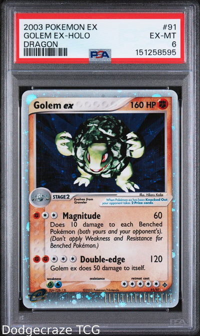 2003 Pokemon Dragon Golem EX Holo 91/97 PSA 6