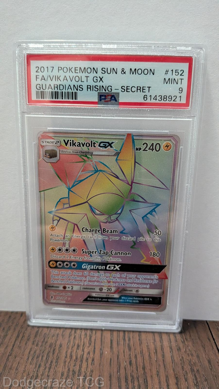 2017 Pokemon Guardians Rising Vikavolt Gx Secret 152/145 PSA 9