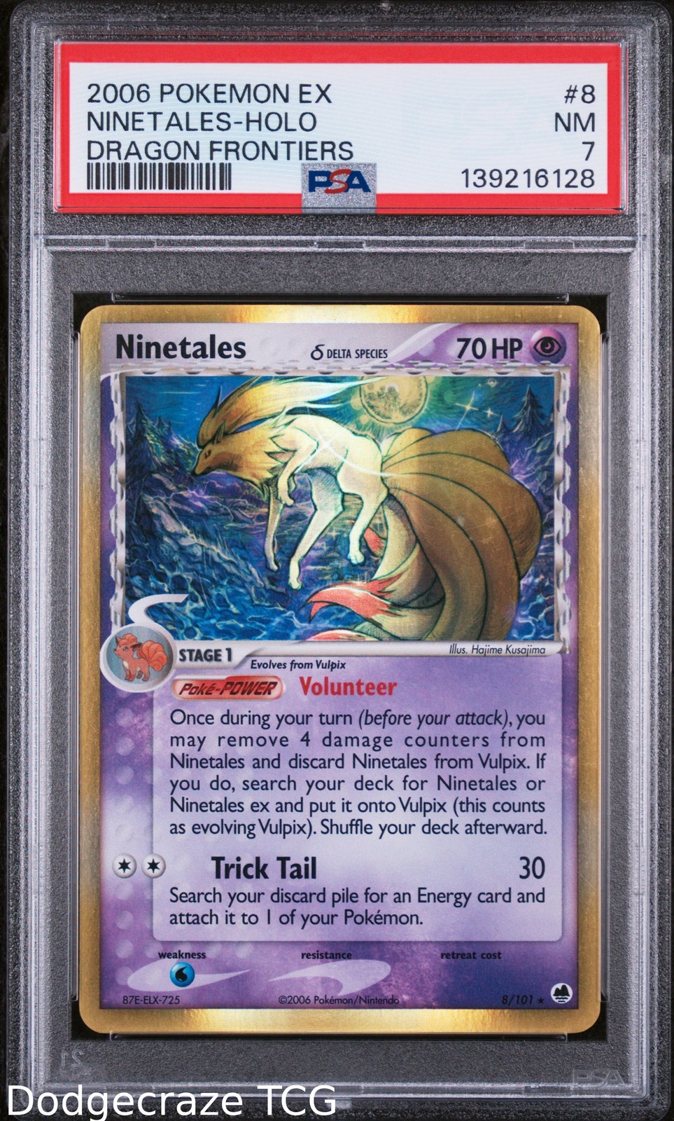 2006 Pokemon Dragon Frontiers Ninetales Holo 8/101 PSA 7