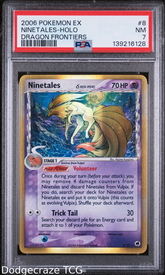 2006 Pokemon Dragon Frontiers Ninetales Holo 8/101 PSA 7
