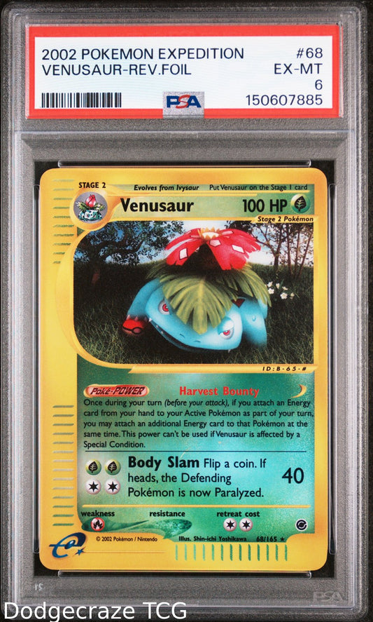2002 Pokemon Expedition Venusaur Reverse Holo 68/165 PSA 6