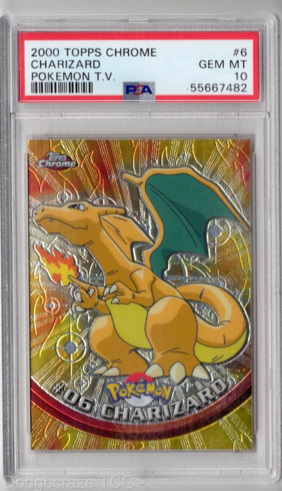 2000 Pokemon Topps Chrome T.v. Charizard 6 PSA 10