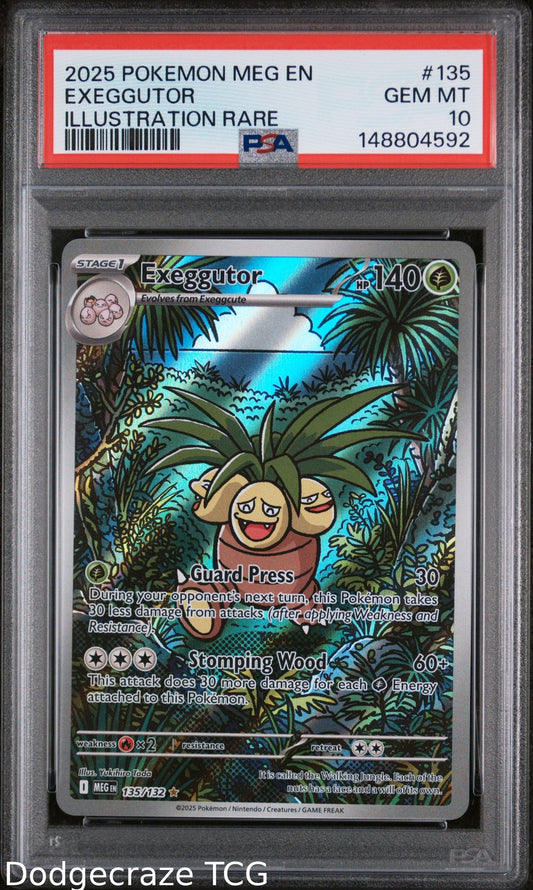 2025 Pokemon Mega Evolution Exeggutor Illustration Rare 135/132 PSA 10